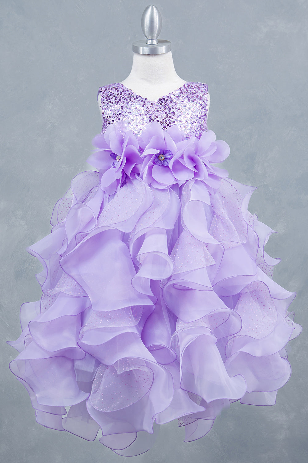 Girls Sleeveless Ruffled Dress by Cinderella Couture 9179