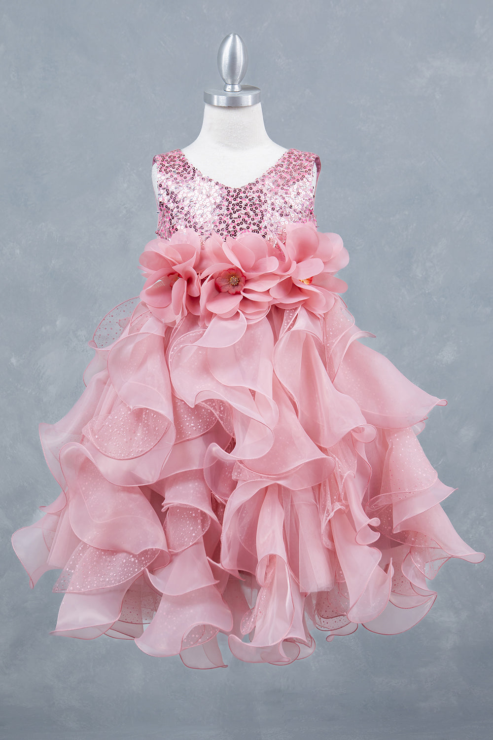 Girls Sleeveless Ruffled Dress by Cinderella Couture 9179