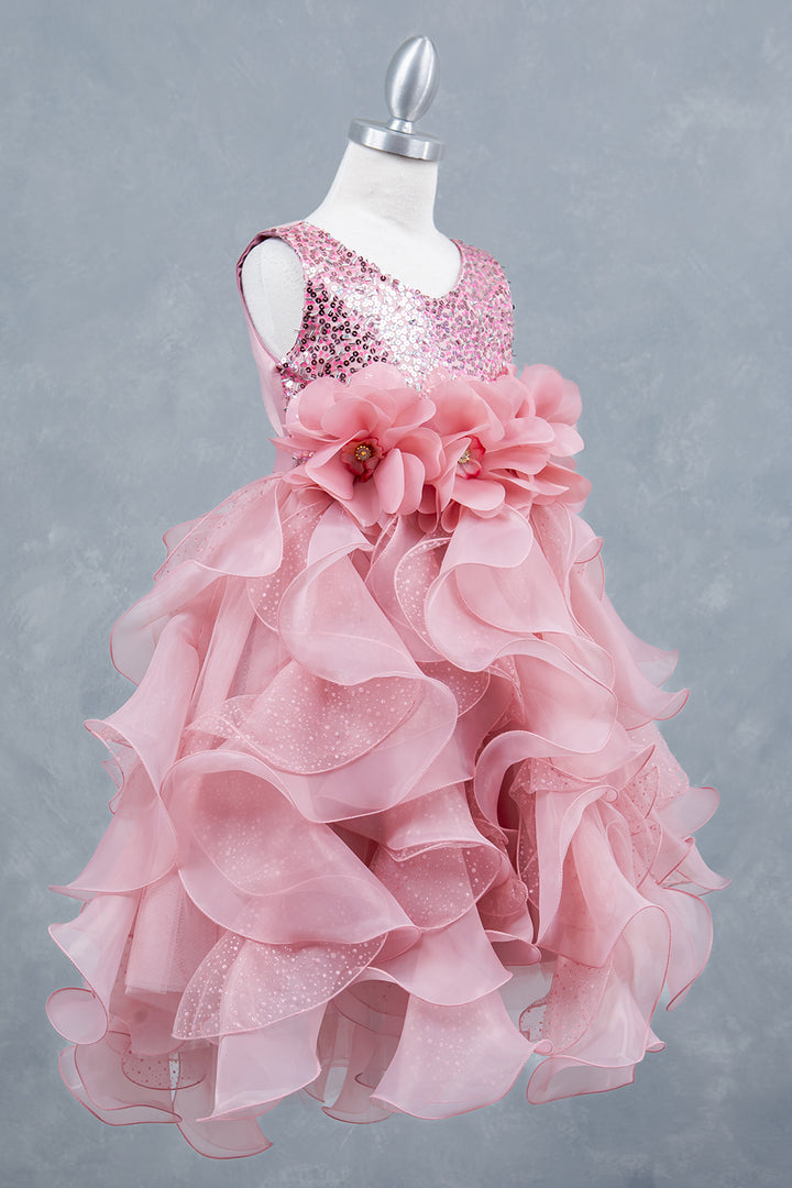 Girls Sleeveless Ruffled Dress by Cinderella Couture 9179