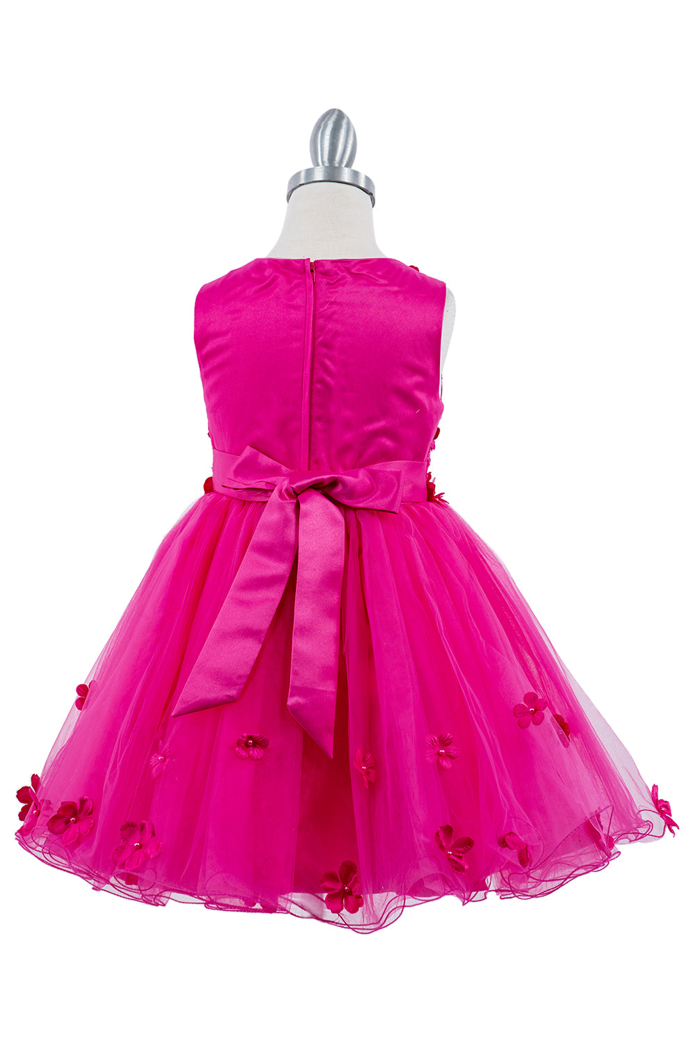 Girls 3D Floral Short Sleeveless Dress by Cinderella Couture 9219