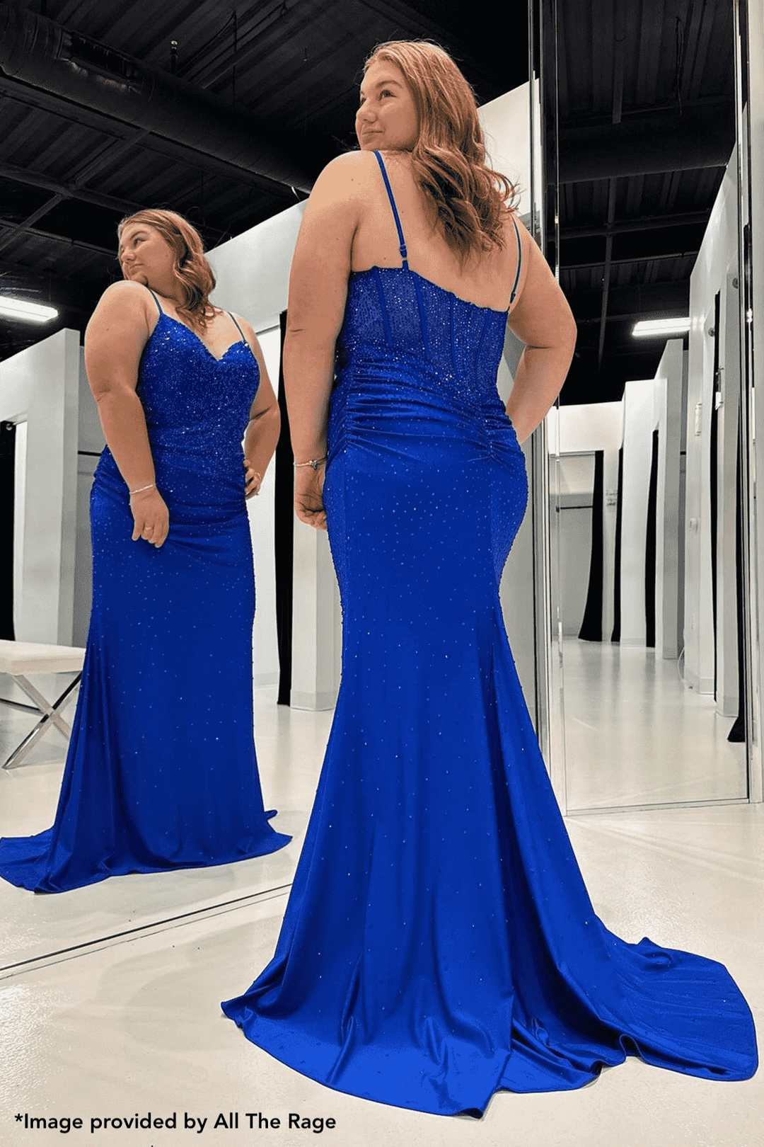 Plus Size Fitted Heat Stone Gown by Faviana 9555