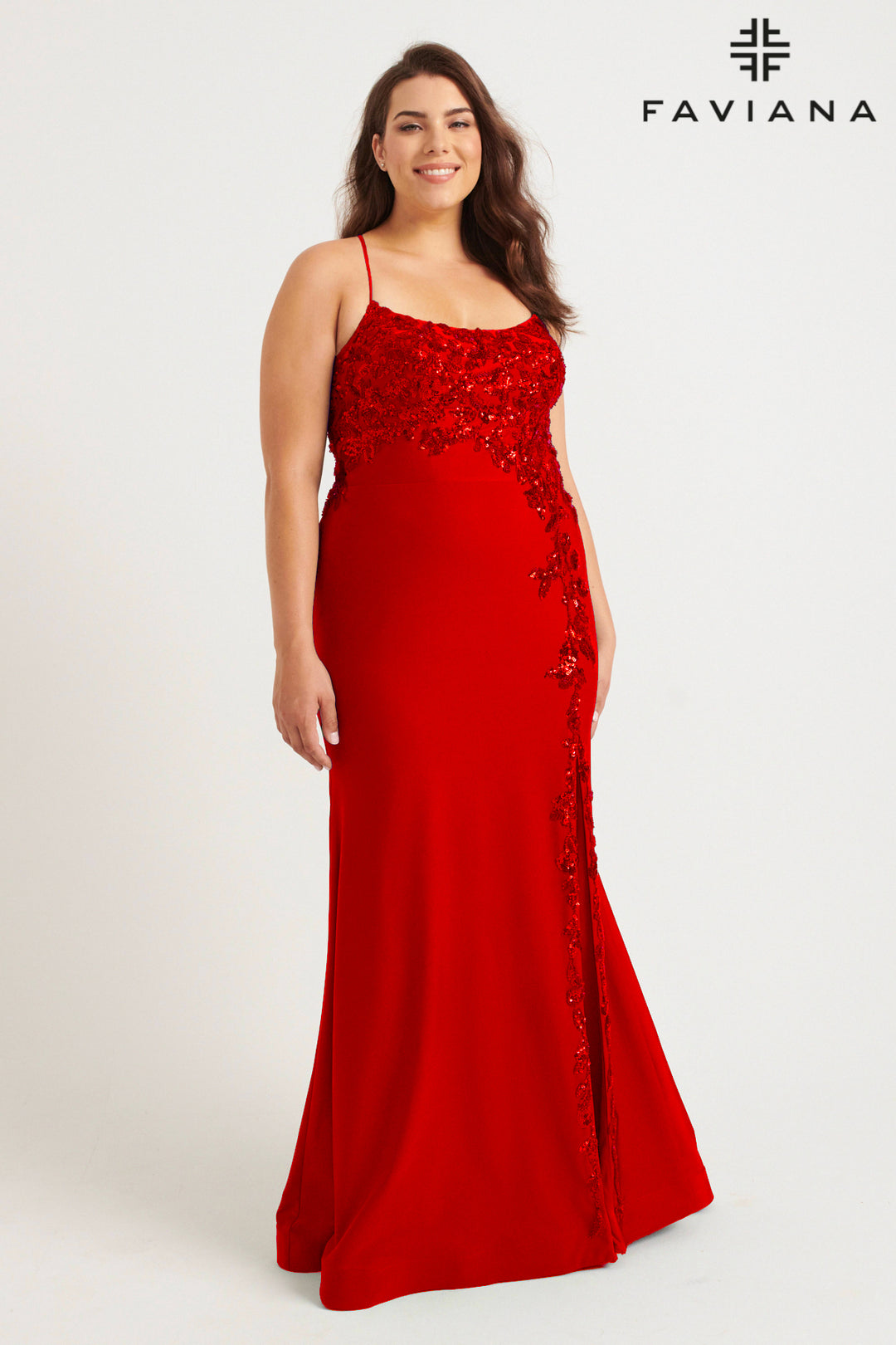 Plus Size Beaded Sleeveless Gown by Faviana 9570