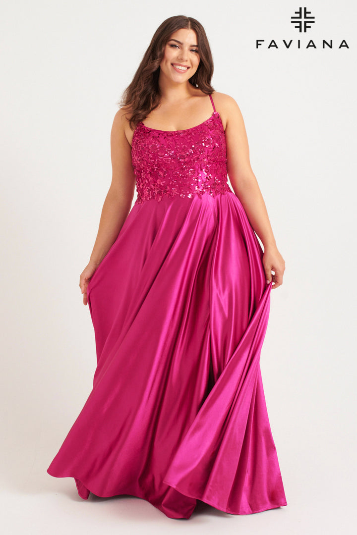 Plus Size Beaded Sleeveless Gown by Faviana 9582