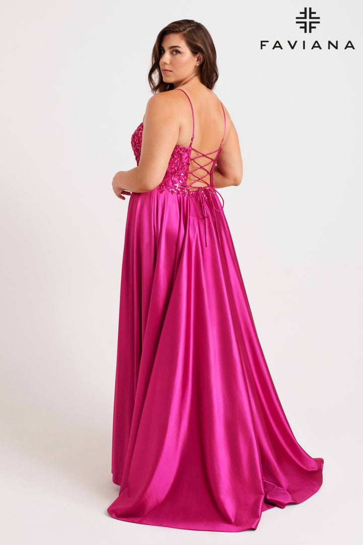 Plus Size Beaded Sleeveless Gown by Faviana 9582