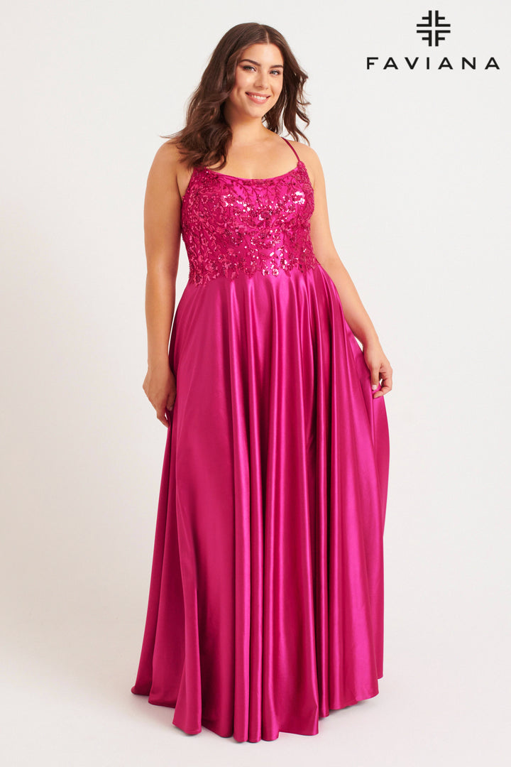 Plus Size Beaded Sleeveless Gown by Faviana 9582