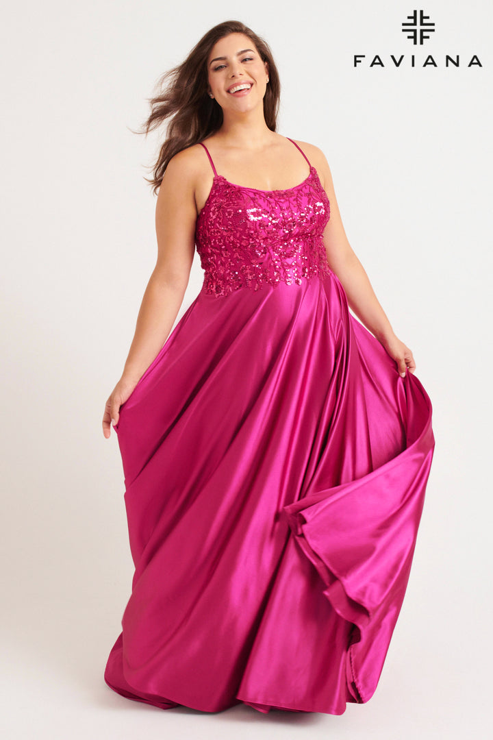 Plus Size Beaded Sleeveless Gown by Faviana 9582