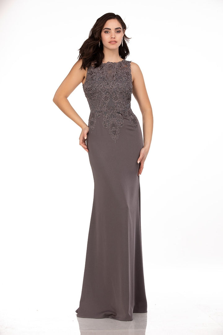 Chiffon Fitted Sleeveless Gown by Abby Paris 96061W