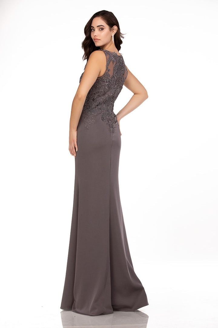 Chiffon Fitted Sleeveless Gown by Abby Paris 96061W