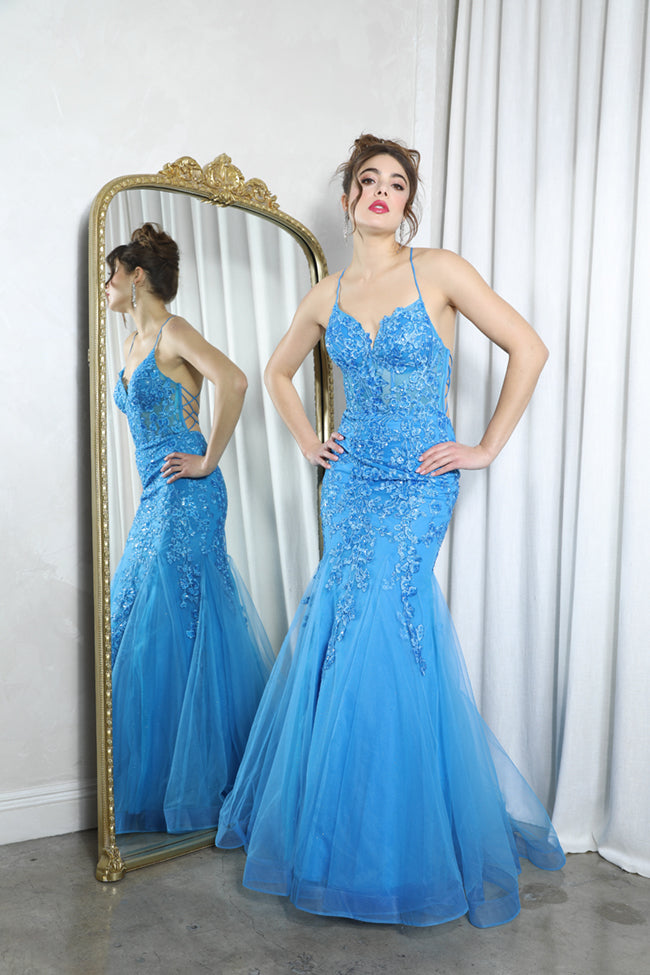 Sequin Applique Mermaid Dress by Eureka 9696