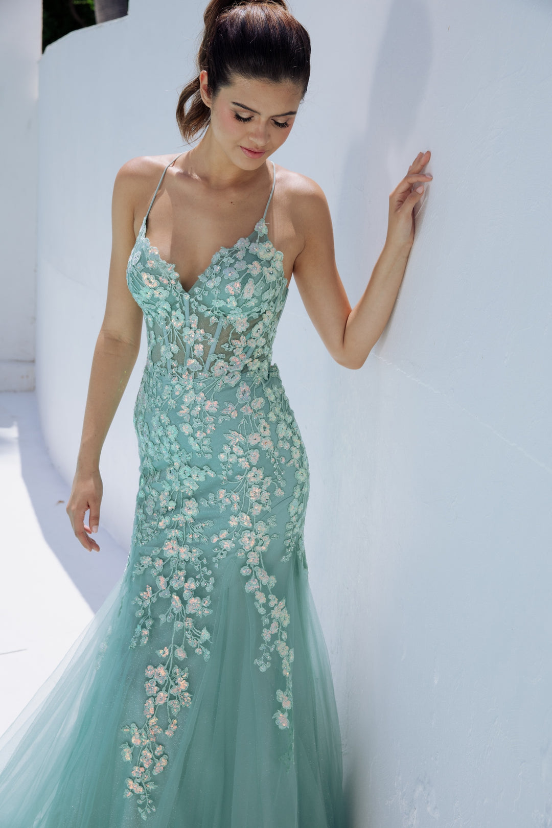 Sequin Applique Mermaid Dress by Eureka 9696