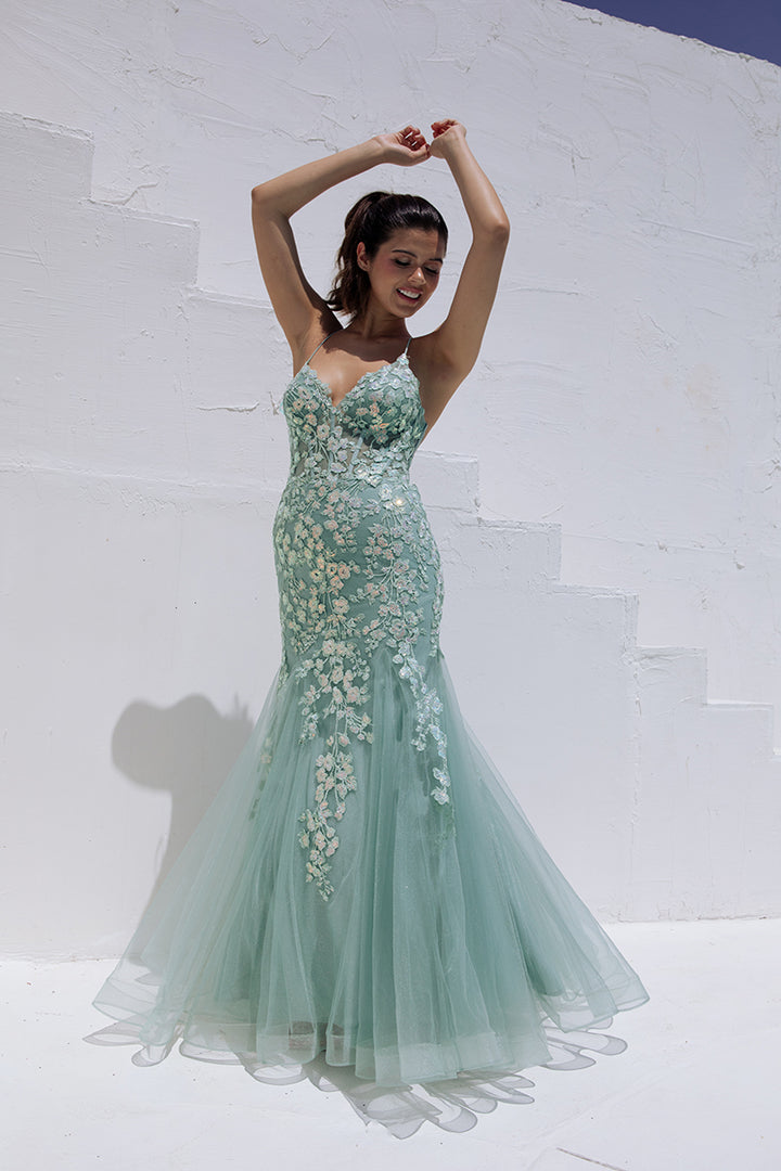 Sequin Applique Mermaid Dress by Eureka 9696