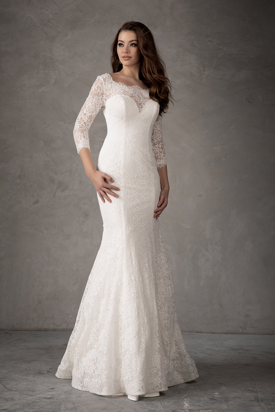 Long Sleeve Lace Bridal Gown by Abby Lane 97101