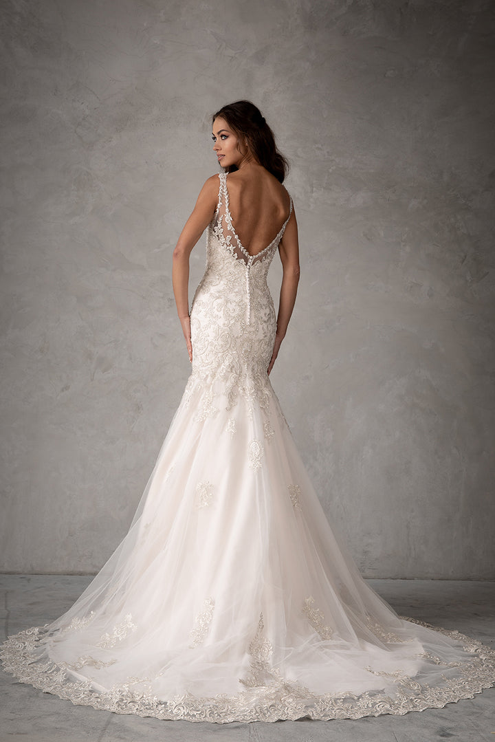 Embroidered Mermaid Bridal Gown by Abby Lane 97110