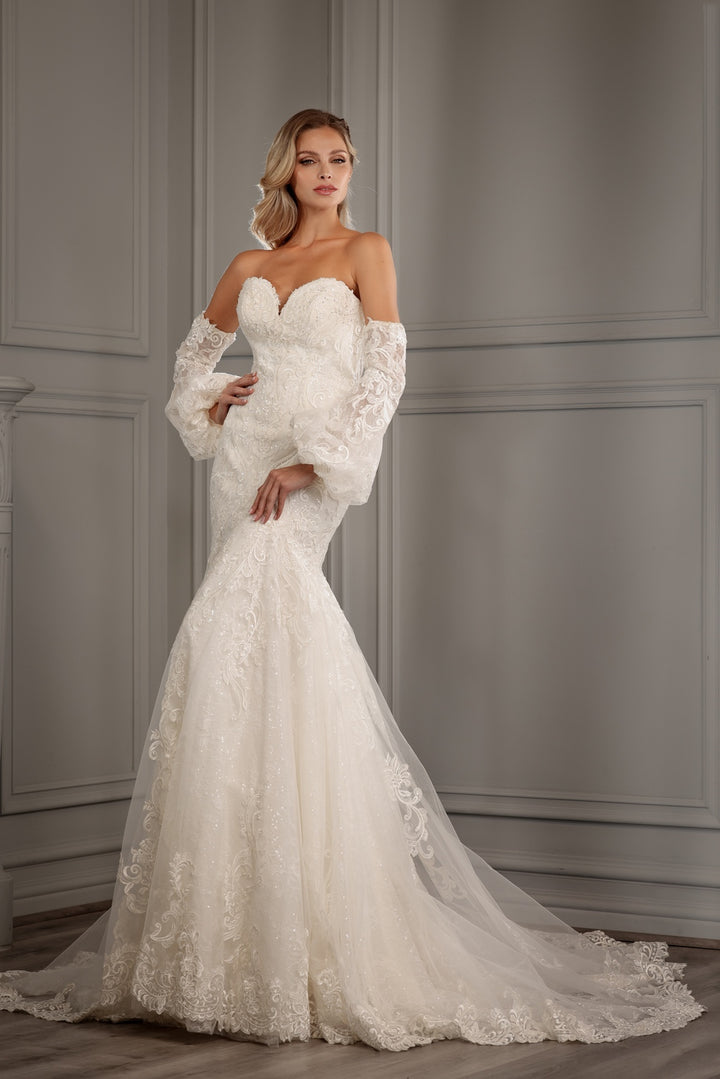 Puff Sleeve Mermaid Bridal Gown by Abby Lane 97133