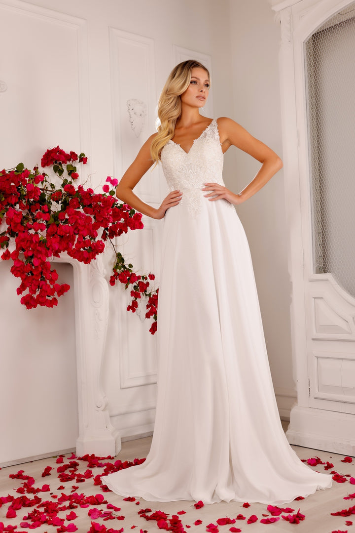 Sleeveless Chiffon Bridal Gown by Abby Lane 97140