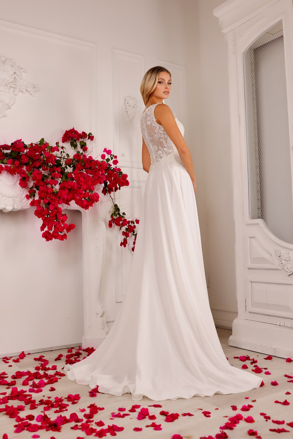 Sleeveless Chiffon Bridal Gown by Abby Lane 97140