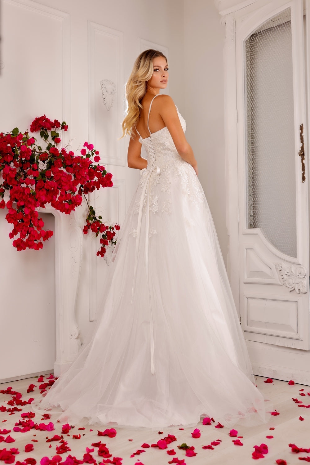 Lace Applique Tulle Bridal Gown by Abby Lane 97148