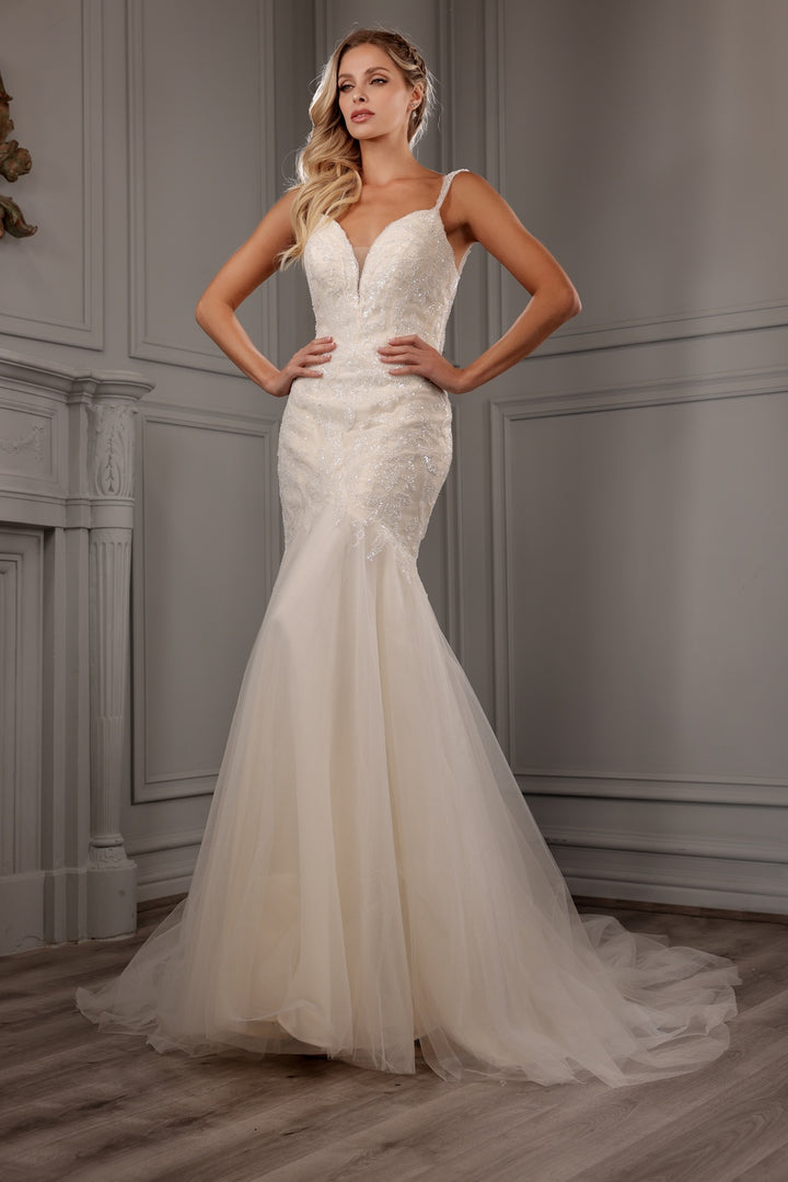 Embroidered Mermaid Bridal Gown by Abby Lane 97155