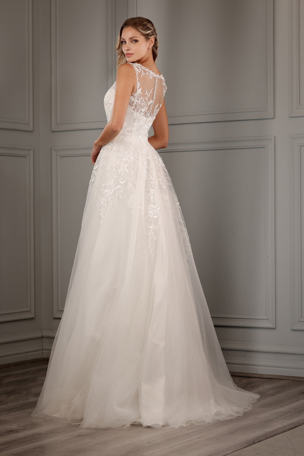 Sleeveless Lace Tulle Bridal Gown by Abby Lane 97157