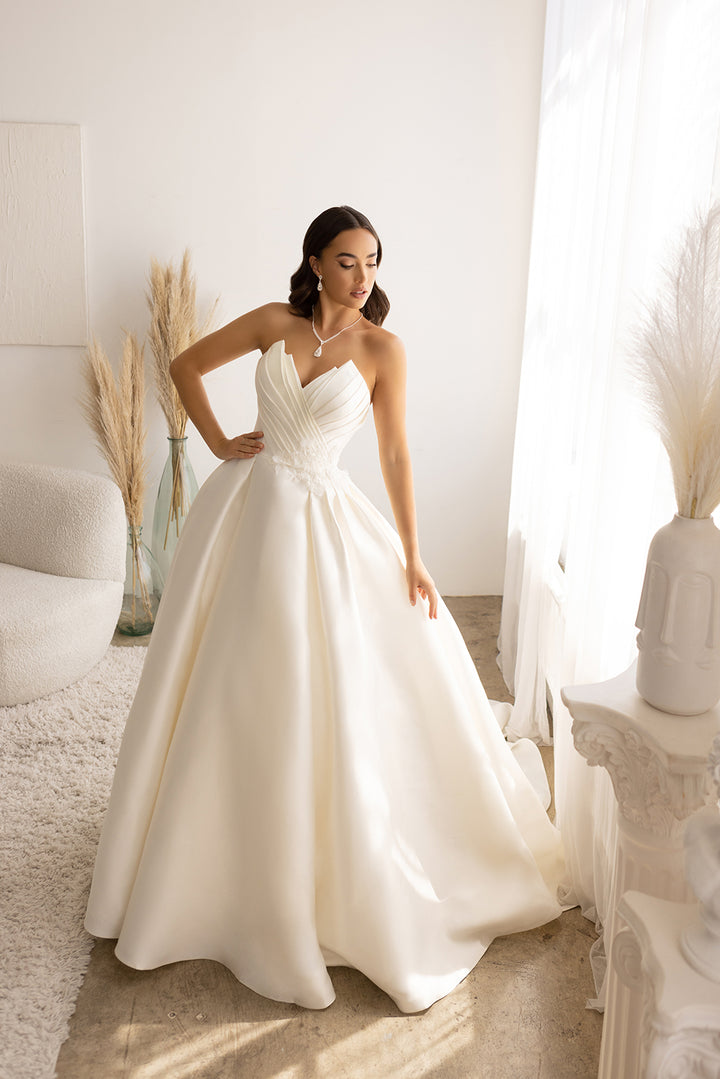 Satin Strapless Bridal Gown by Abby Lane 97178 - Outlet