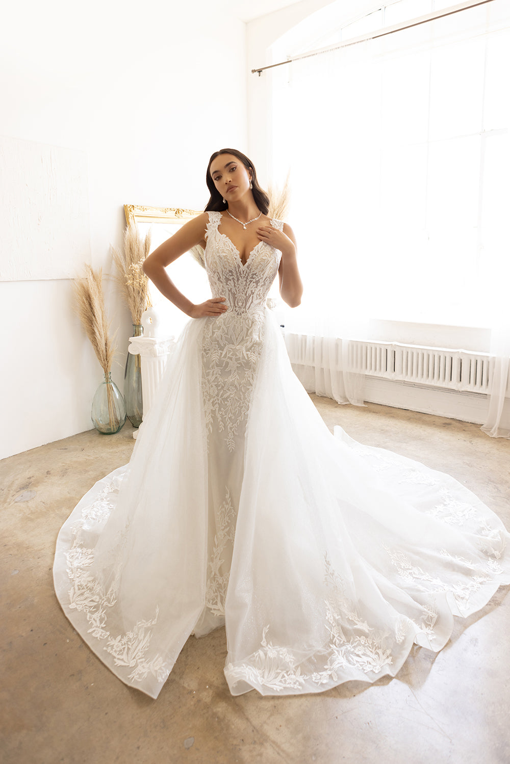 Sleeveless Overskirt Bridal Gown by Abby Lane 97183