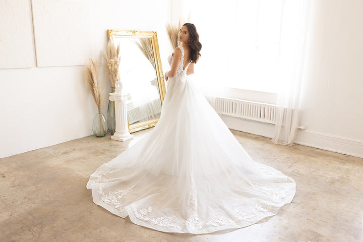 Sleeveless Overskirt Bridal Gown by Abby Lane 97183