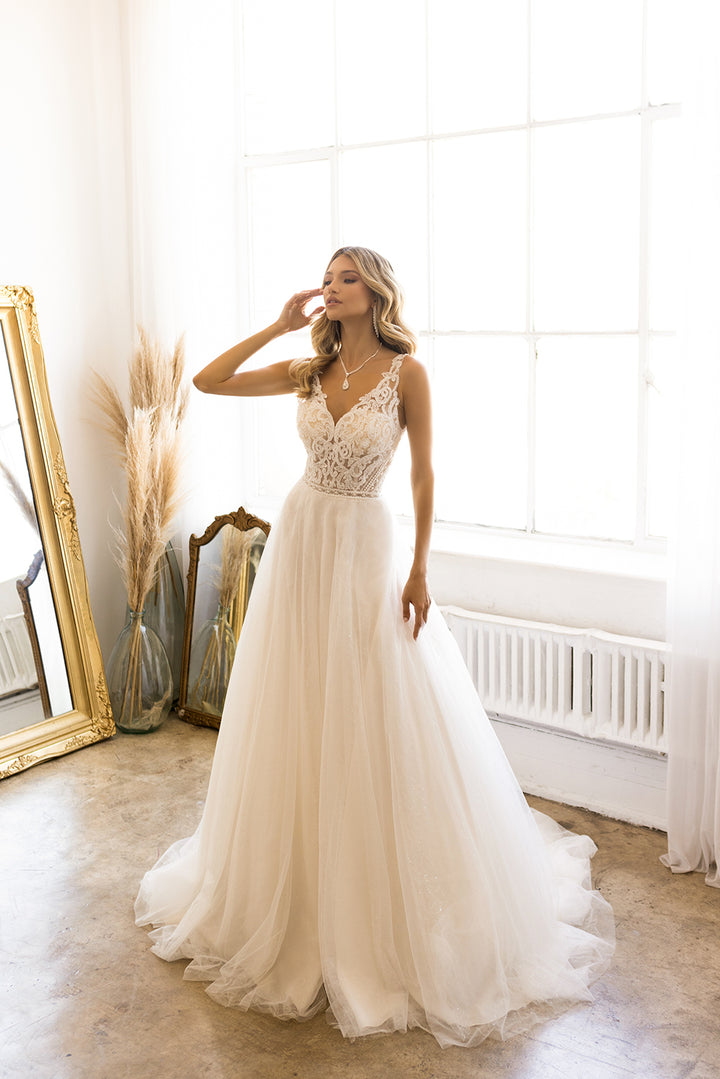 Sleeveless Lace Bodice Bridal Gown by Abby Lane 97193