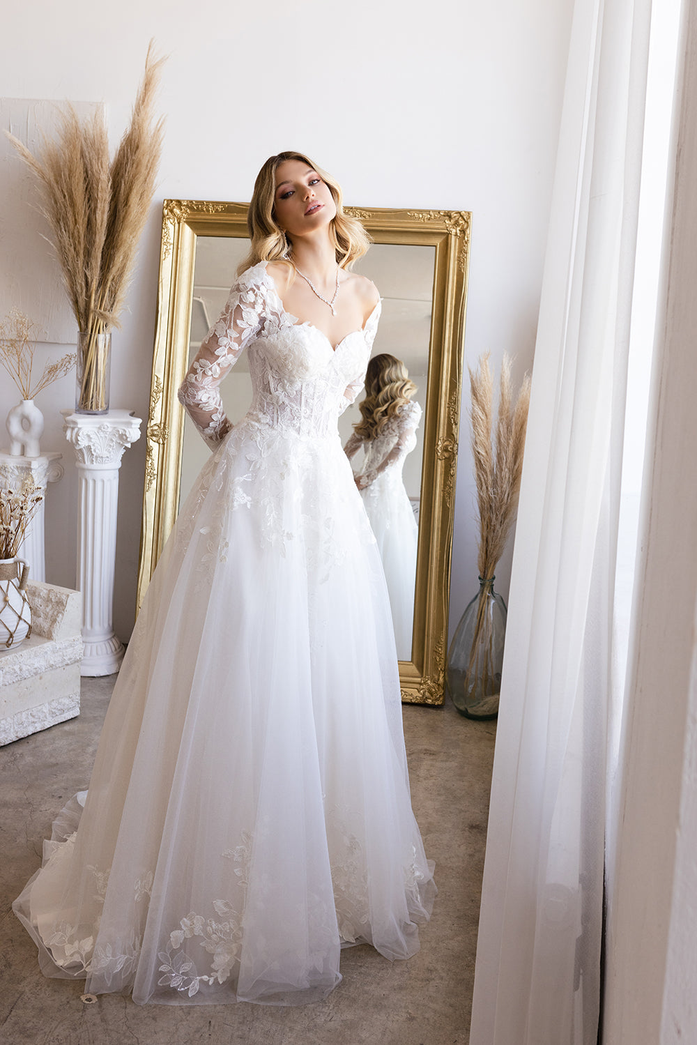 Long Sleeve Corset Bridal Gown by Abby Lane 97199