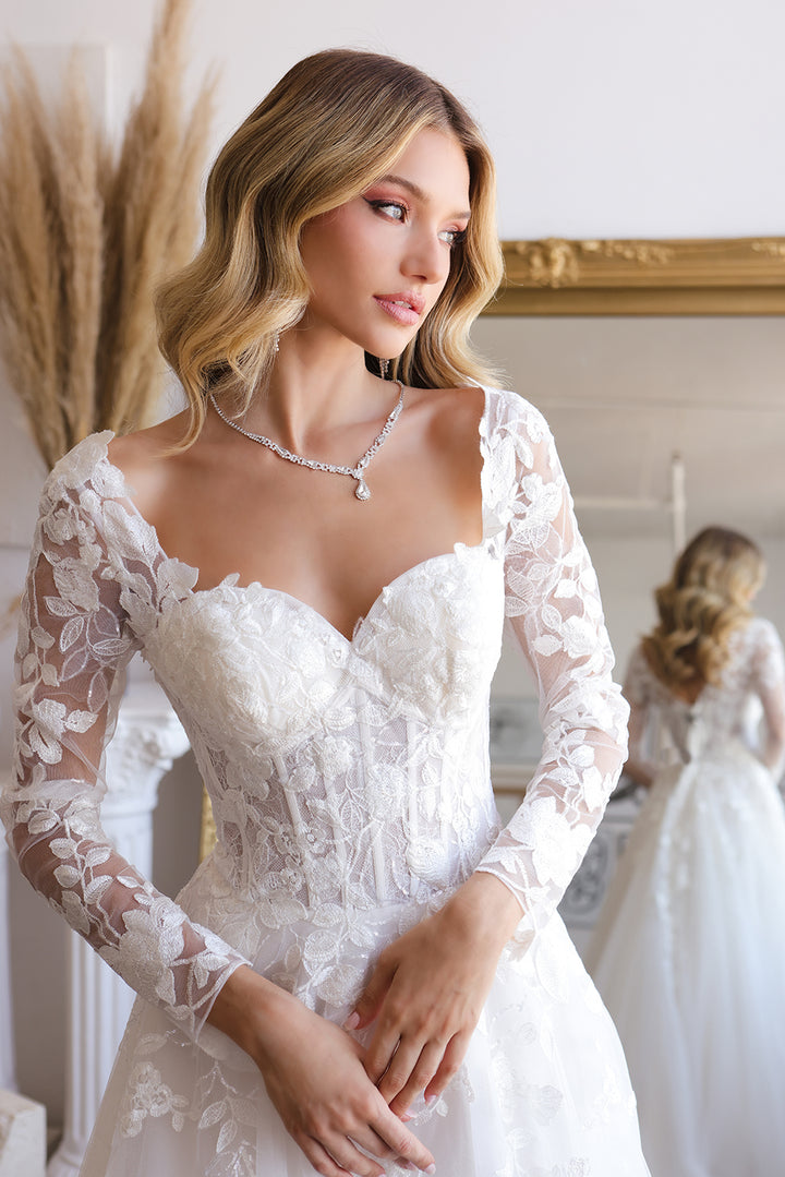 Long Sleeve Corset Bridal Gown by Abby Lane 97199