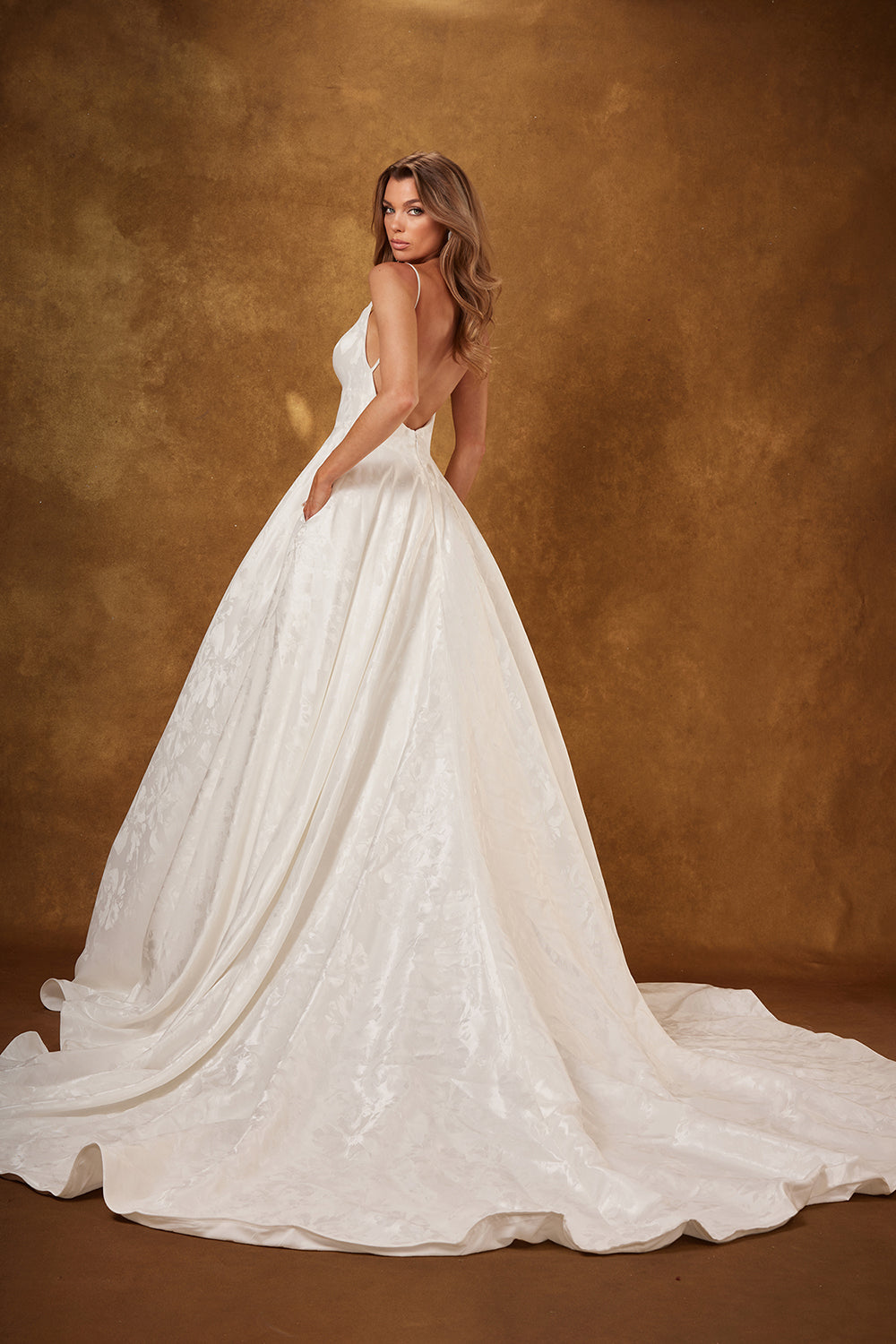 Brocade Sleeveless Bridal Gown by Abby Lane 97251