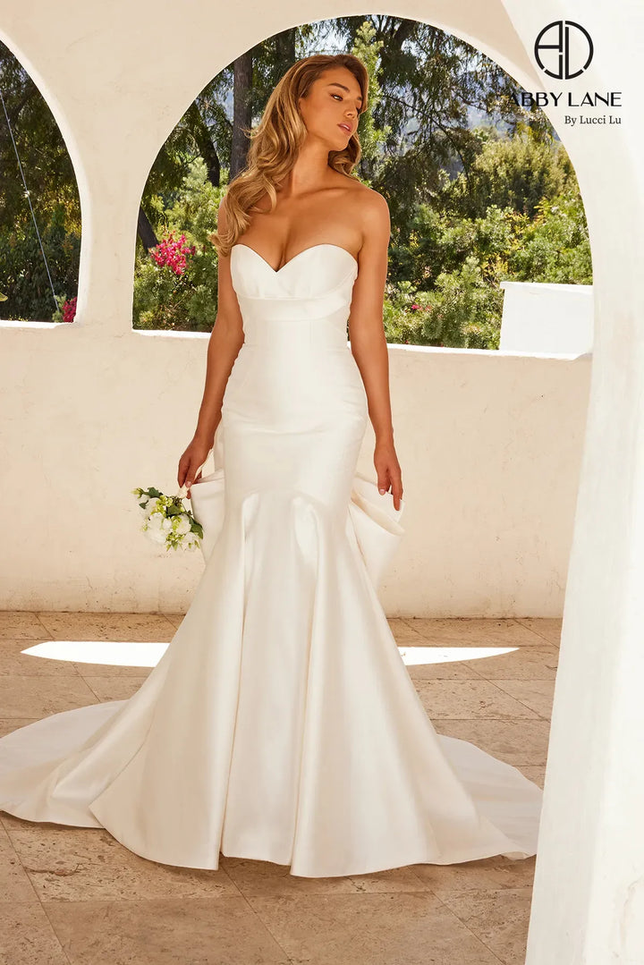 Mikado Strapless Bow Bridal Gown by Abby Lane 97273