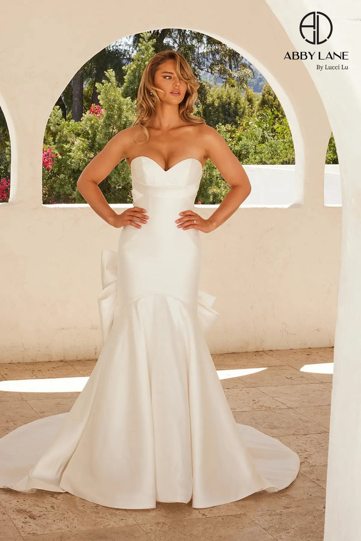 Mikado Strapless Bow Bridal Gown by Abby Lane 97273