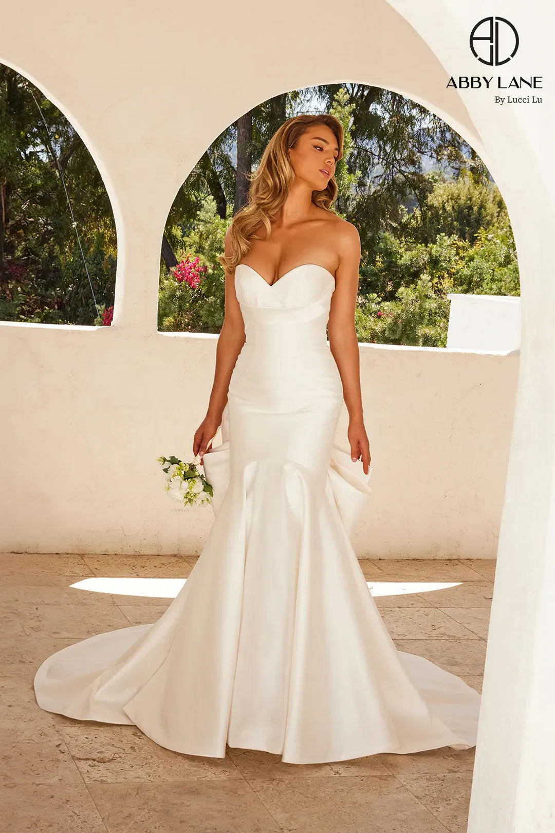 Mikado Strapless Bow Bridal Gown by Abby Lane 97273