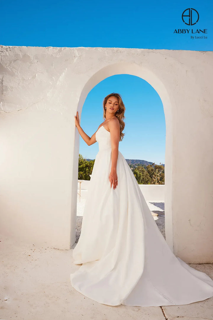 Satin Strapless A-line Bridal Gown by Abby Lane 97278