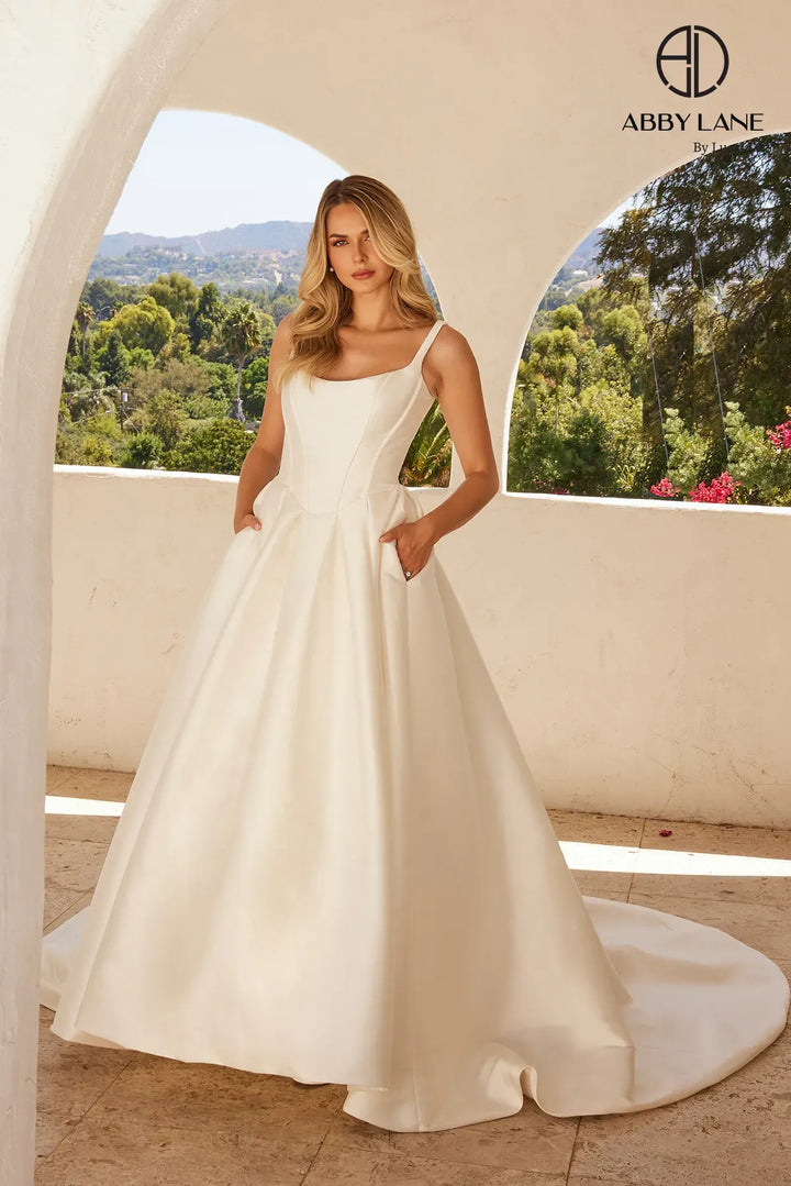 Mikado Sleeveless A-line Bridal Gown by Abby Lane 97280