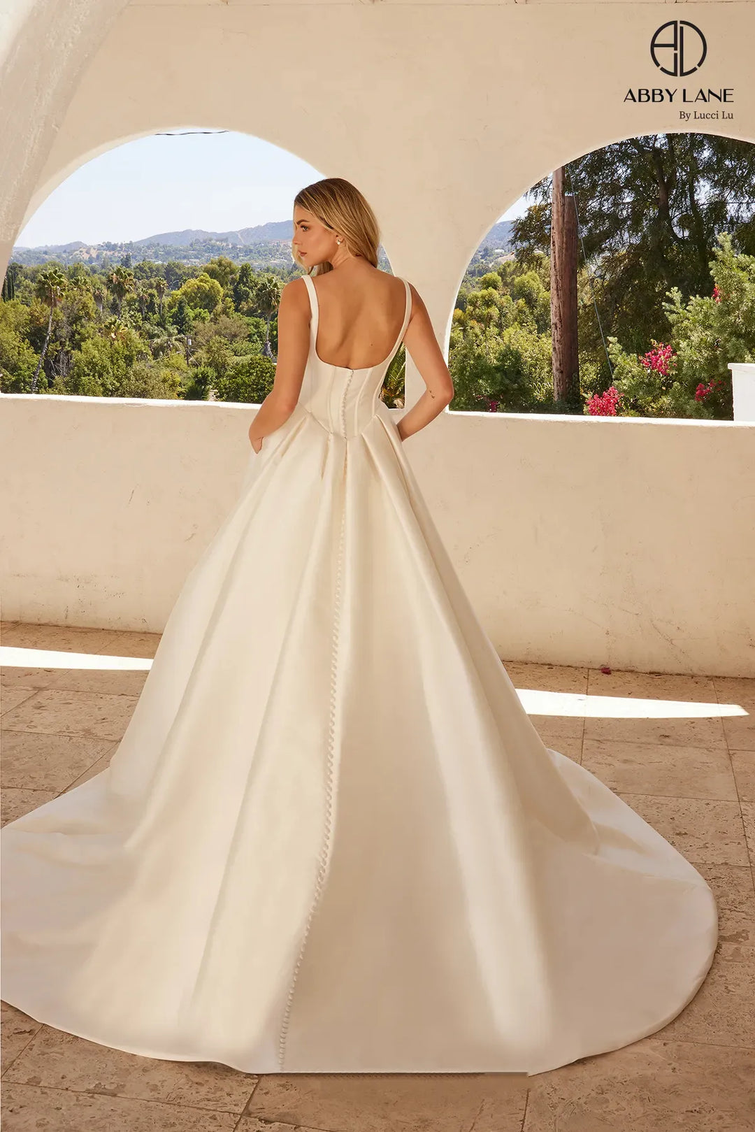 Mikado Sleeveless A-line Bridal Gown by Abby Lane 97280