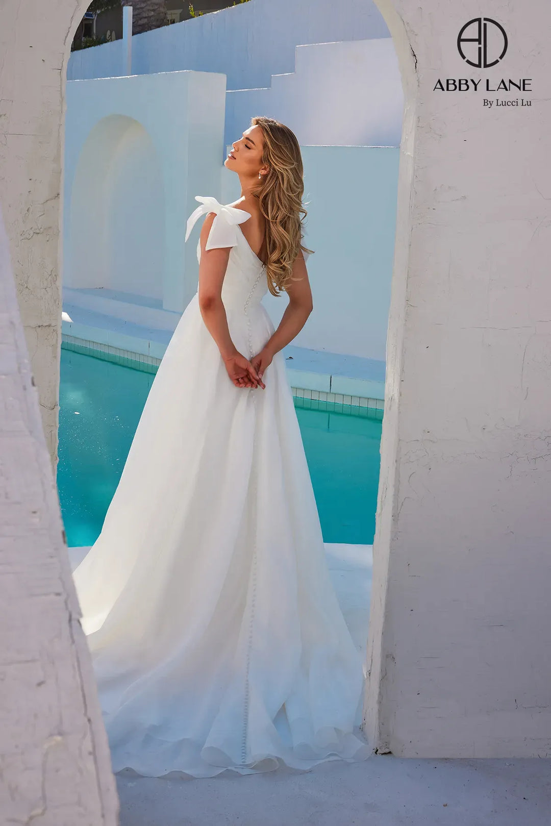 Organza V-Neck A-line Bridal Gown by Abby Lane 97286