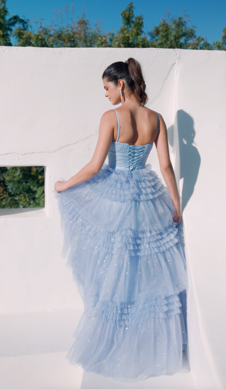 Tulle Sleeveless A-line Tiered Gown by Eureka 9888