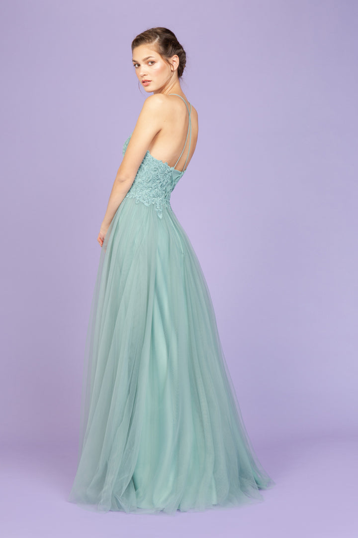 Applique Sleeveless A-line Gown by Eureka 9902