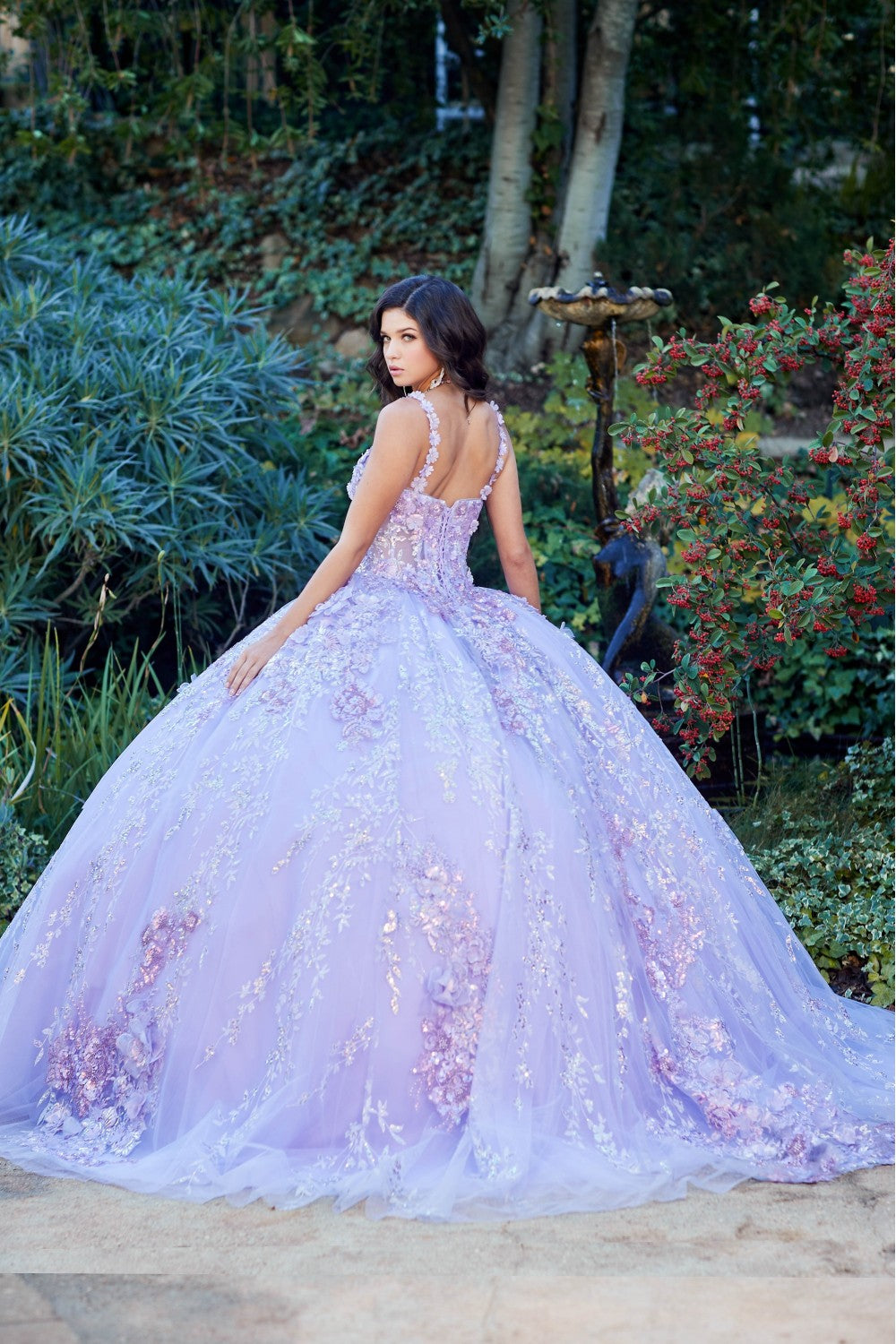 puffy light purple quinceanera dresses