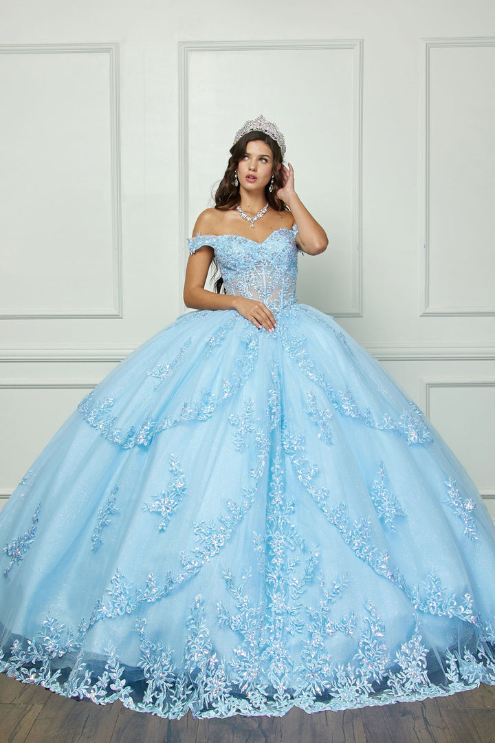 Off Shoulder Corset Ball Gown by Petite Adele PQ1060