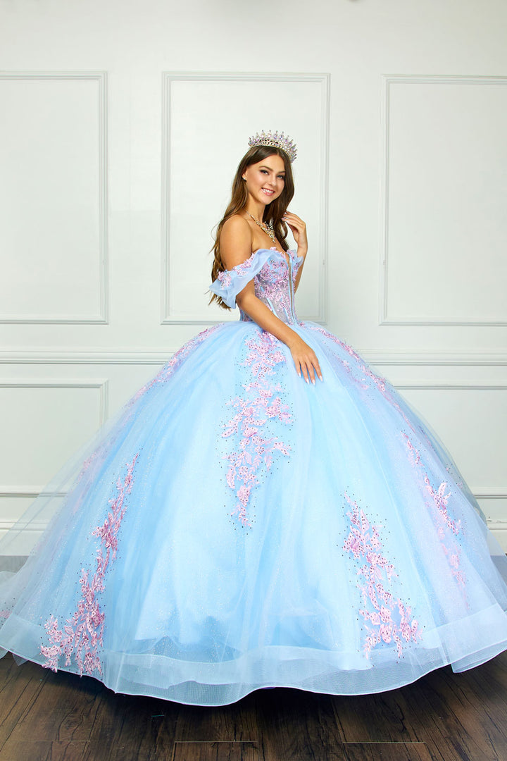 Two Tone Off Shoulder Ball Gown by Petite Adele PQ1067