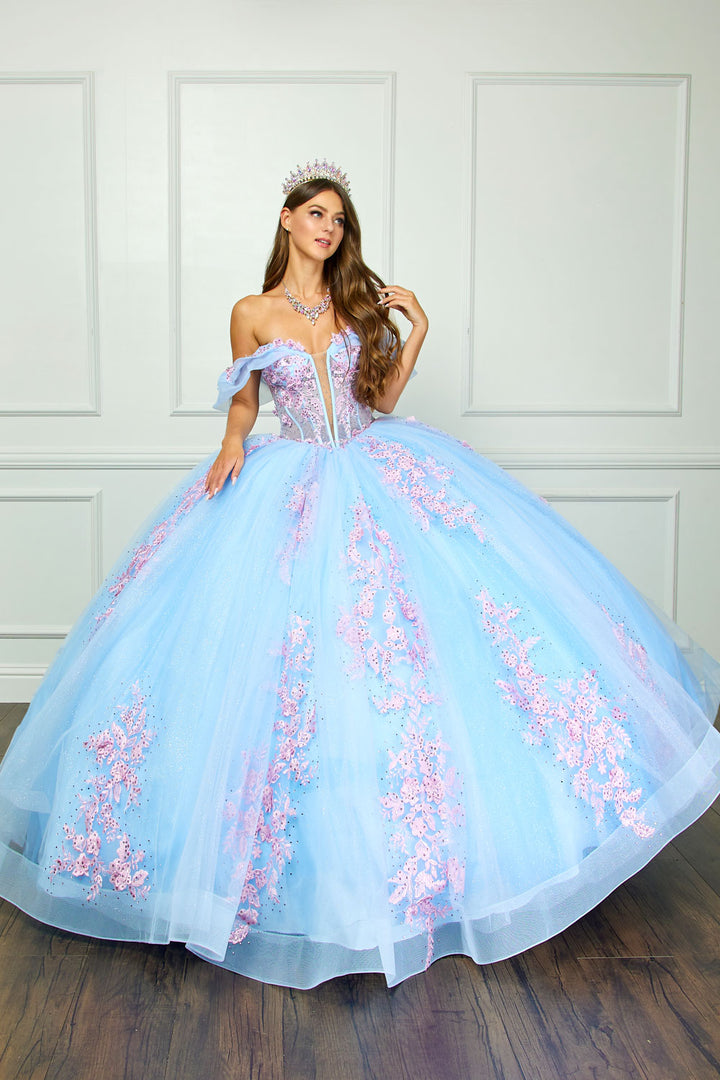 Two Tone Off Shoulder Ball Gown by Petite Adele PQ1067