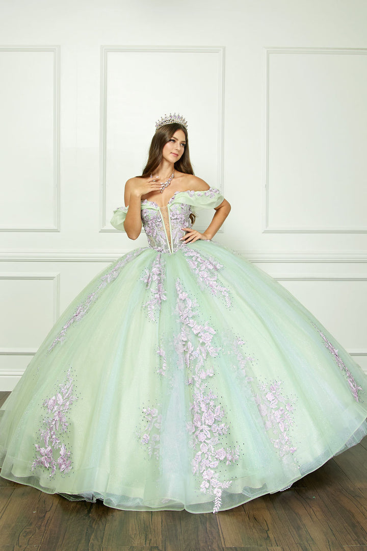 Two Tone Off Shoulder Ball Gown by Petite Adele PQ1067