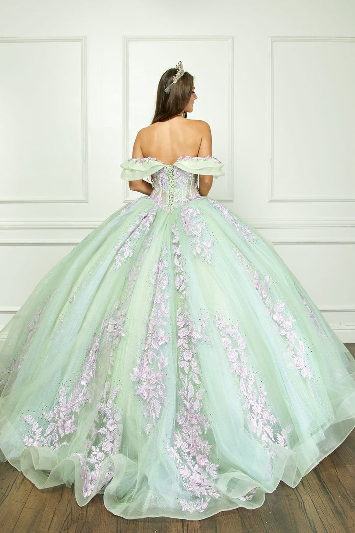 Two Tone Off Shoulder Ball Gown by Petite Adele PQ1067