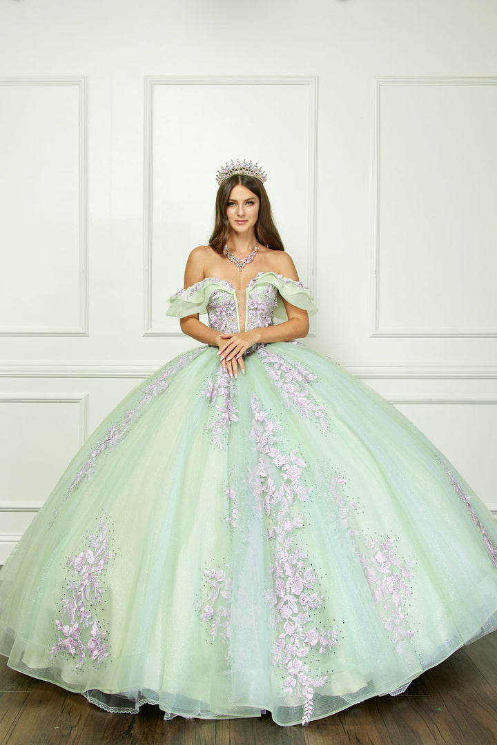 Two Tone Off Shoulder Ball Gown by Petite Adele PQ1067