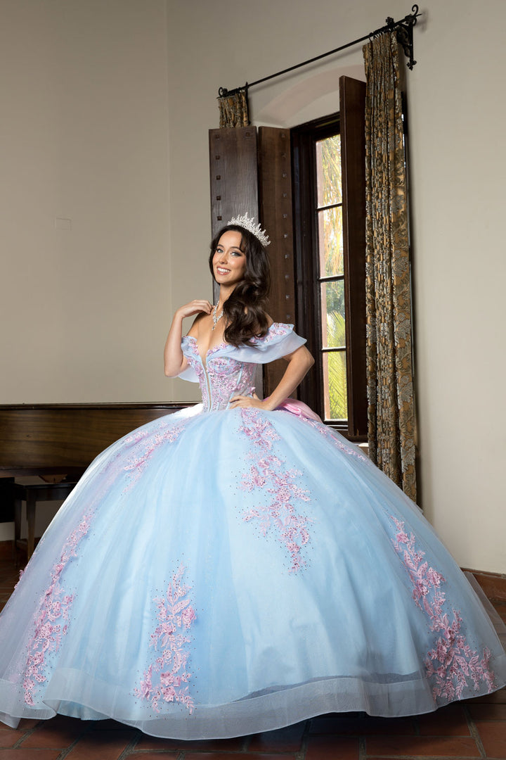 Two Tone Off Shoulder Ball Gown by Petite Adele PQ1067