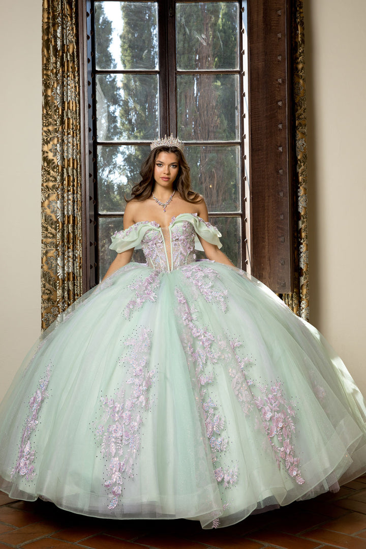 Two Tone Off Shoulder Ball Gown by Petite Adele PQ1067