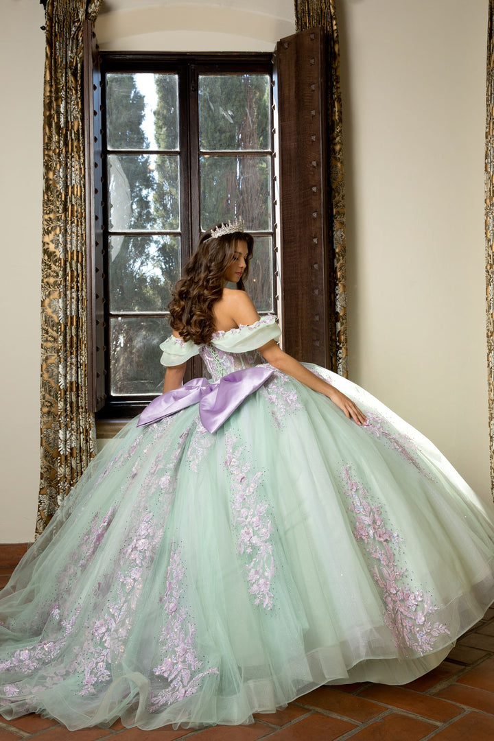 Two Tone Off Shoulder Ball Gown by Petite Adele PQ1067