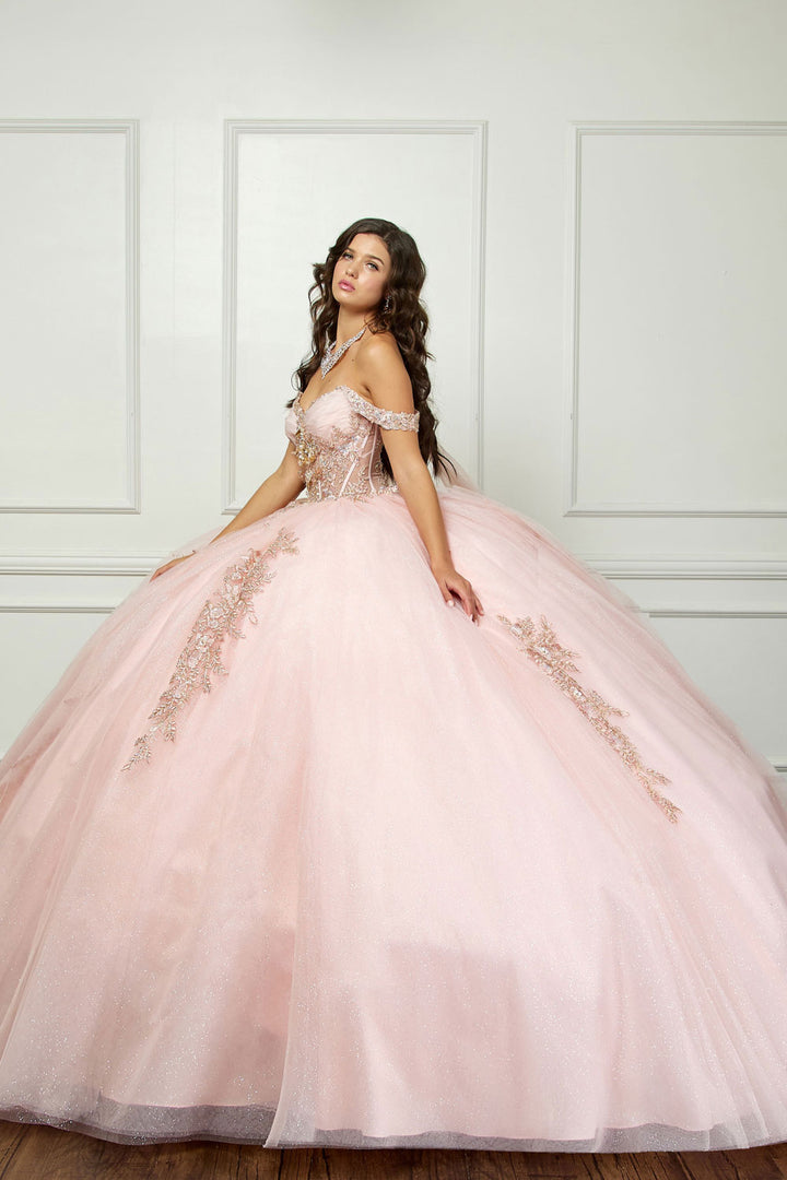 Off Shoulder Corset Ball Gown by Petite Adele PQ1061